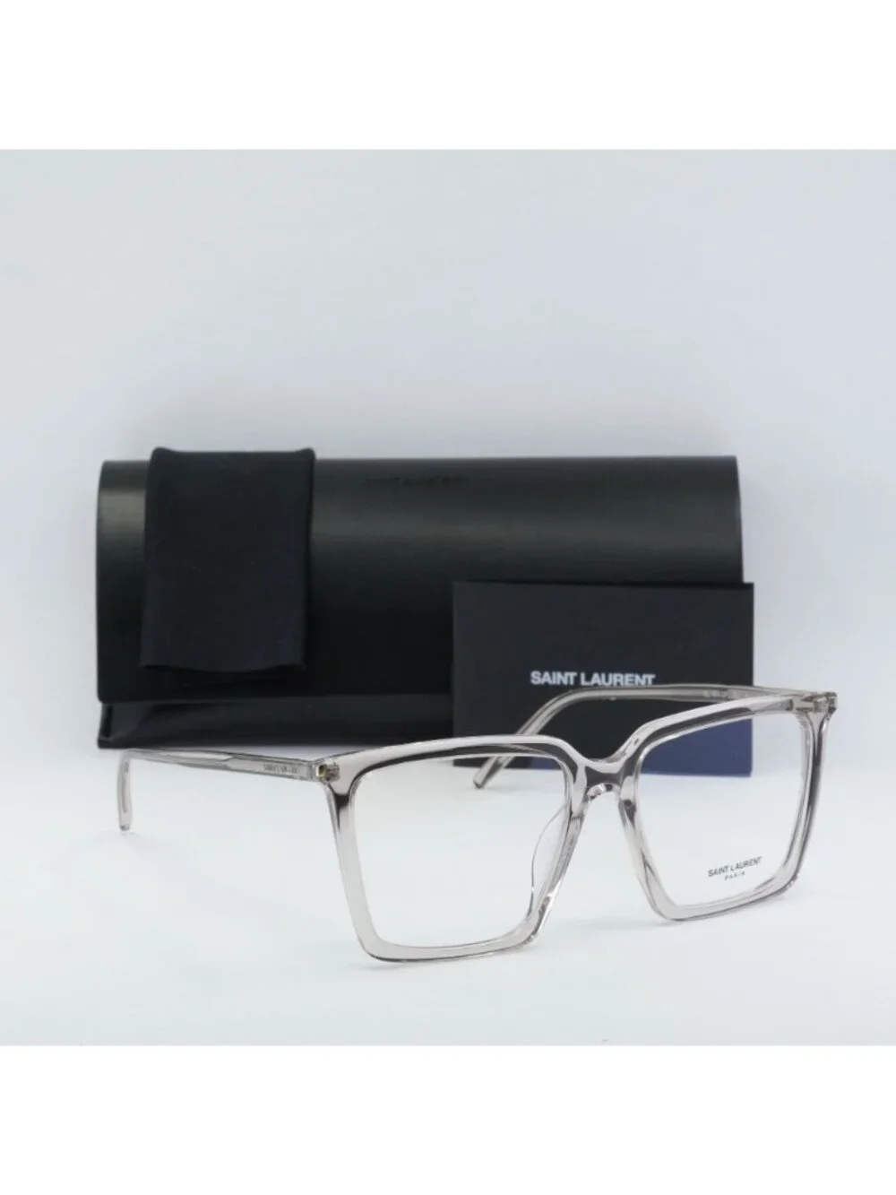 Saint Laurent SL474OPT 003 Square Eyeglasses 56mm – Transparent Nude